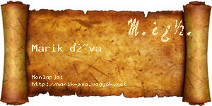 Marik Éva névjegykártya