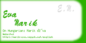 eva marik business card